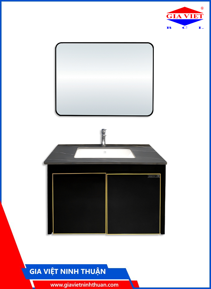 Lavabo tủ thủy tinh + gương đèn Led - Basic