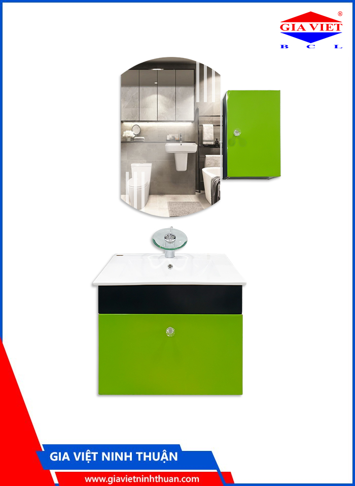 Lavabo kính inox màu xanh 2106-2 -Sosani