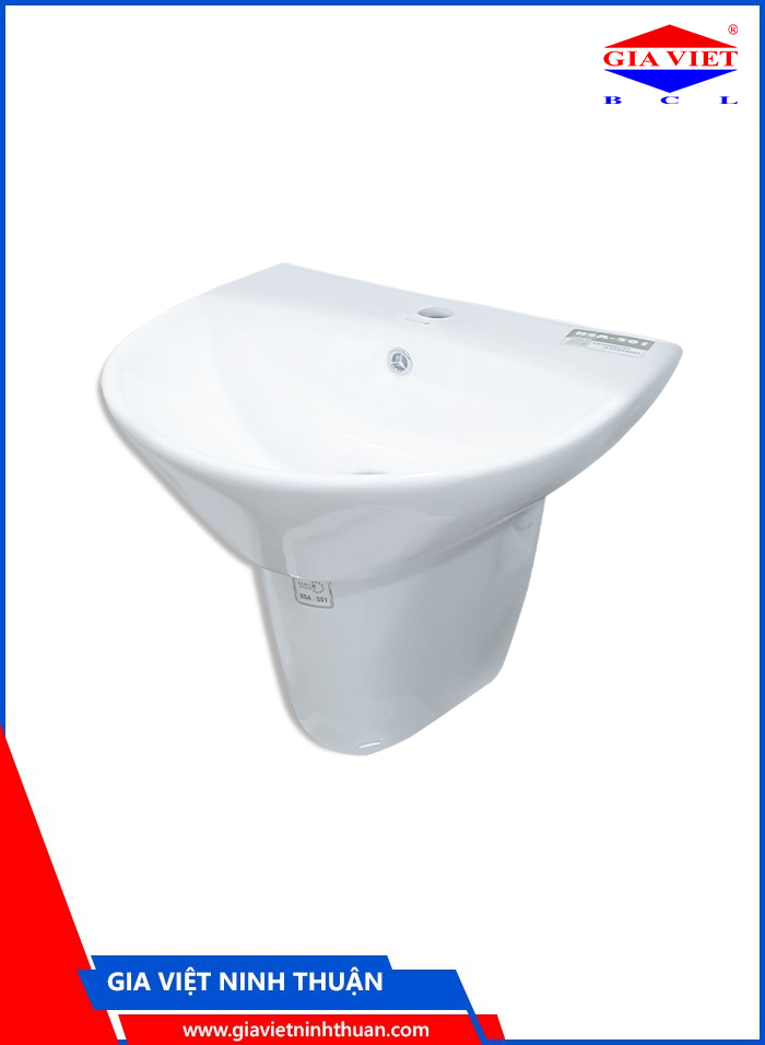 Chậu lavabo lavabo treo tường BASIC (chân ngắn)