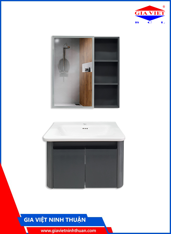 Lavabo tủ nhôm + gương 60x47 T141 - Castle-s