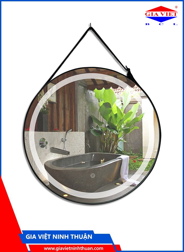 Gương Led dây da tròn LD60 - Castle-s